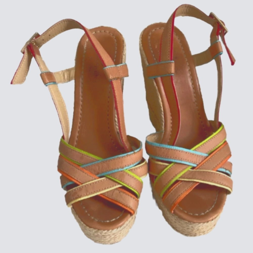 Kate Spade Colorful Strappy Wedge Sandals